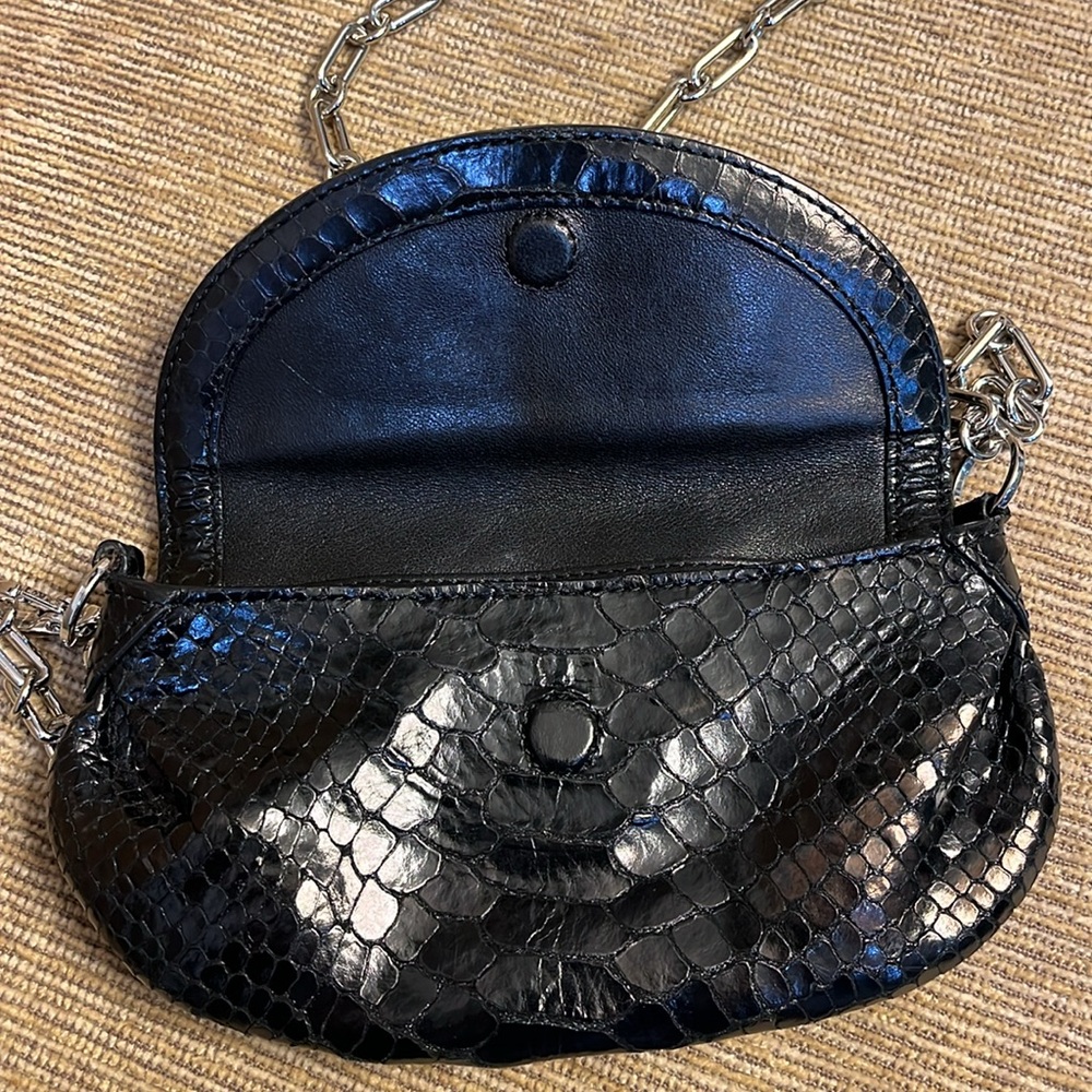 Colehaan Black Python Print Small Crossbody Bag S… - image 4